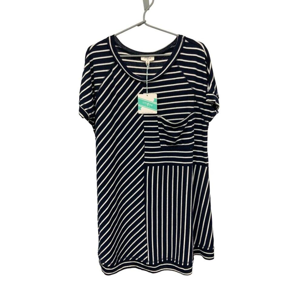 Umgee Navy & White Striped Dress